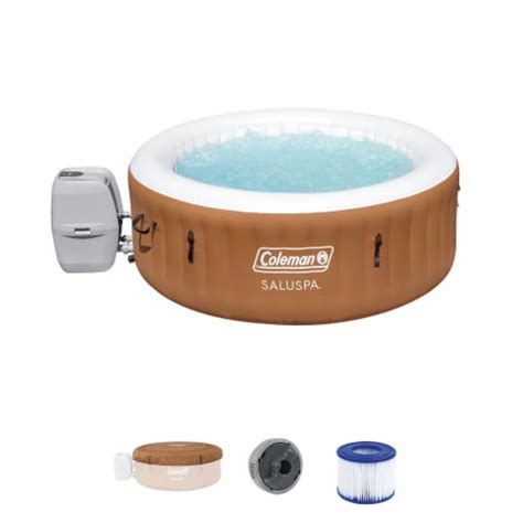 Bestway Coleman Miami AirJet Inflatable Hot Tub With EnergySense Cover Orange Piece Frys