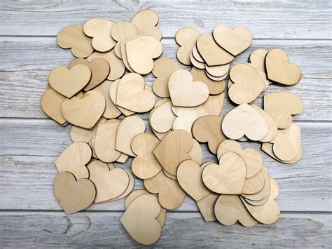 Blank Laser Cut Wooden Hearts Wood Heart Unfinished Hearts Wooden