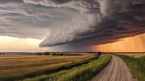 Uma Forte Tempestade Est Se Formando No Horizonte Nuvens Escuras