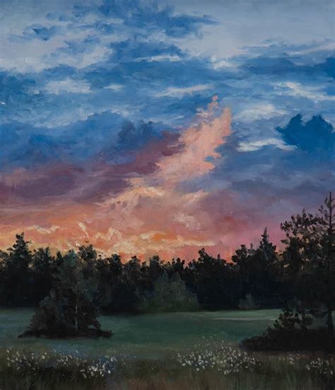 Sunset sky, oil on canvas : r/painting