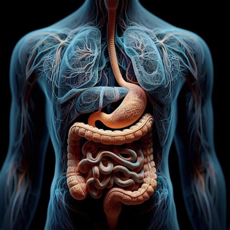 Premium Photo Illustration Of The Human Digestive System For