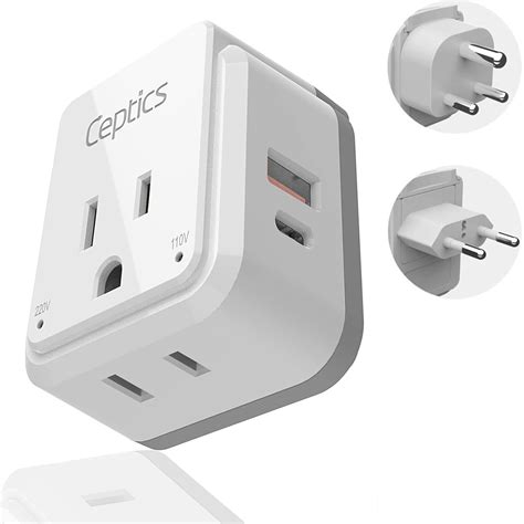india maldives power plug adapter travel set ceptics  pd qc