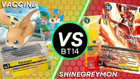 Digimon Tcg Bt Vaccine Vs Shinegreymon Youtube