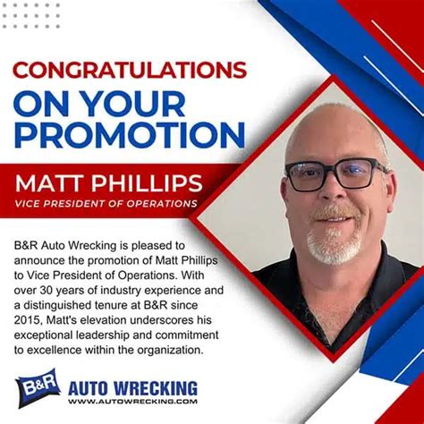Matt Phillips Promoted To Vice President Of Operations At B&R Auto ...