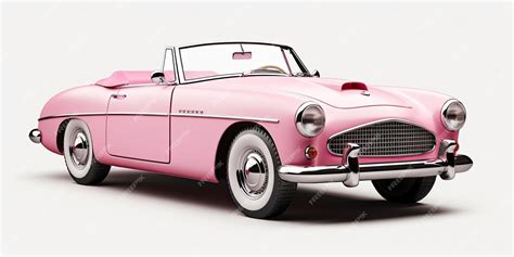 Premium AI Image | Barbie pink vintage sport car isolated on white ...