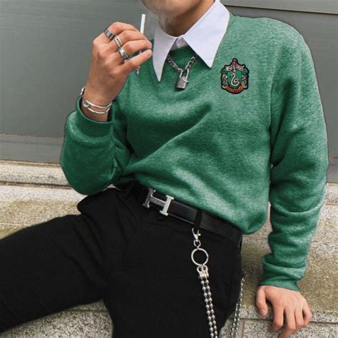 Uniforme Hogwarts De Slytherin Hombre Aesthetic Harry Potter Roupas Roupas Uniformes Roupas