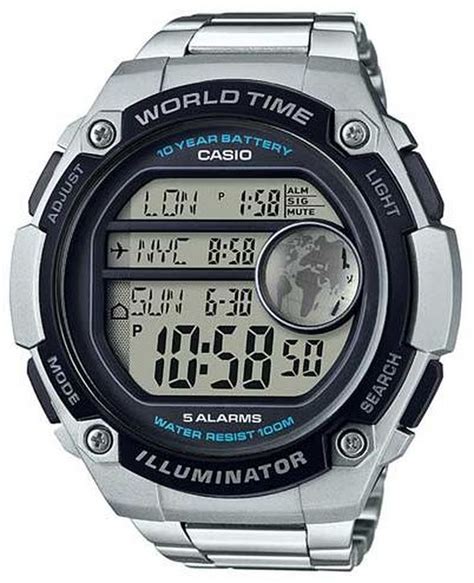 Men S Casio Sports Digital World Time Oversized Watch Ae Wd Av