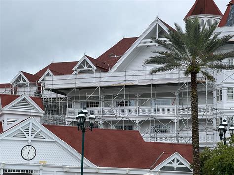 New Chandeliers Visible Inside Refurbished Rooms Exterior Construction