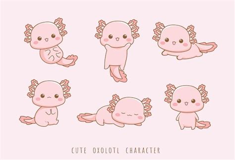 Premium Vector Cute Axolotl Cartoon Illustration Set 32968 Hot Sex Picture