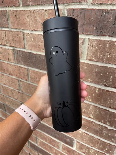 Matte Black Skinny Tumbler L Matte Black Spooky Season Tumbler Etsy