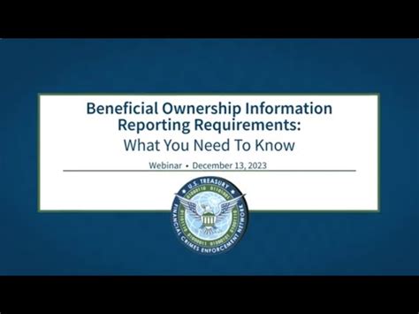 Beneficial Ownership Information Reporting Requirements What You Need