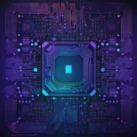 Premium AI Image | Blue and purple technology circuit generative ai