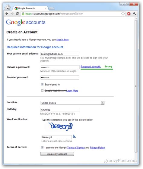 How to Create a Google Account Without Using Gmail - groovyPost