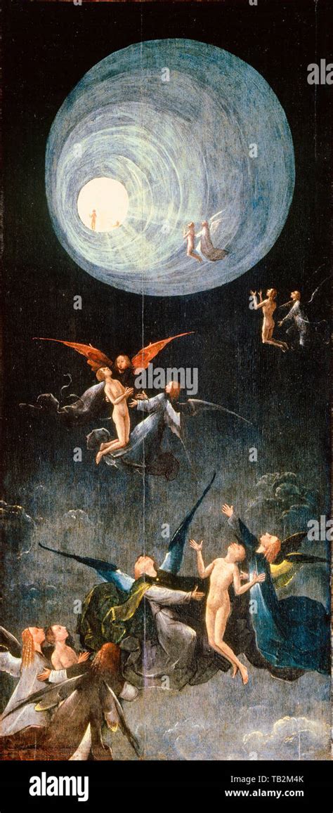 Hieronymus Bosch, Ascent of the Blessed, painting, circa 1500 Stock ...