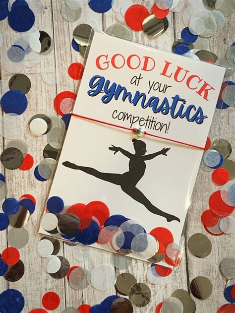 Gymnastics Competition Good Luck Wish Bracelet Confetti Gift