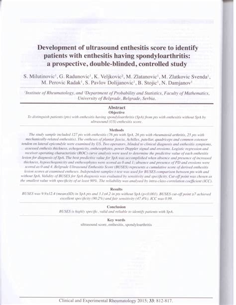 [PDF] Development of ultrasound enthesitis score to identify patients ...