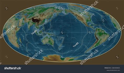 Tectonic Plate Boundaries On Physical Map Stock Illustration 2384400655 | Shutterstock