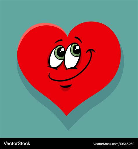 Happy heart valentines cartoon Royalty Free Vector Image