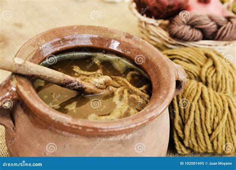 Traditional dyeing of wool stock image. Image of production - 102001495