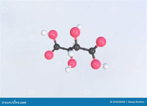 Tartaric Acid Molecule Isolated Molecular Model 3d Rendering Stock Illustration Illustration