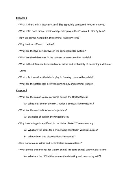 Criminal Justice Midterm Study Chapter What Is The Criminal