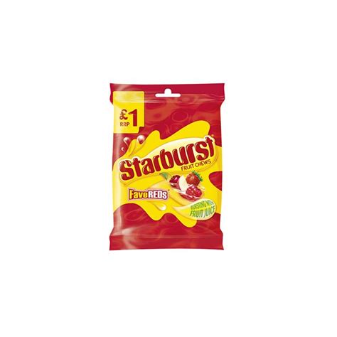 Starburst Fruit Chews Fave Reds Bag 141g £1 Pmp Priced And Packaged As