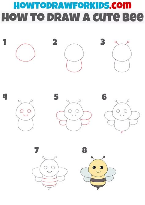 How To Draw A Cute Bee Bee Drawing Bee Drawing Easy Easy Drawings