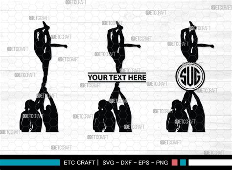 Cheer Stunt Monogram Cheer Stunt Silhouette Cheer Leading Svg Cheer