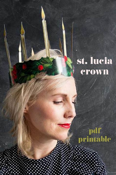 Day 2: Printable St. Lucia crown | Christmas tea party, Christmas tea ...