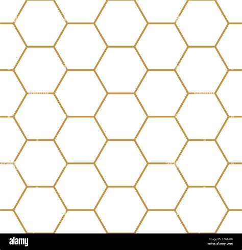 Vector seamless geometry pattern hexagon, gold color. Geometric honeycomb background for fabric ...