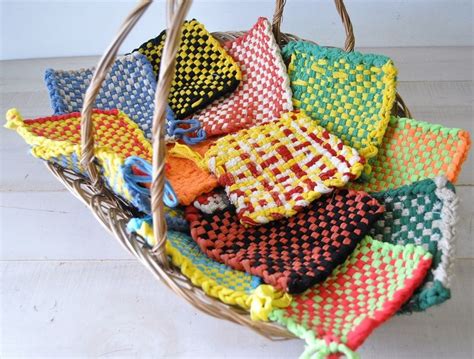 Collection Of 8 Vintage Handmade Loom Pot Holders Etsy Vintage