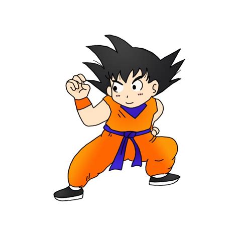 How To Draw Kid Goku From Dragon Ball Step By Step Easy Drawing