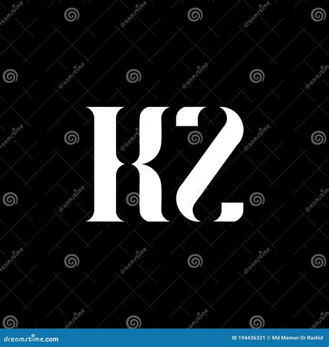 Kz K Z Letter Logo Design Initial Letter Kz Uppercase Monogram Logo White Color Kz Logo K Z