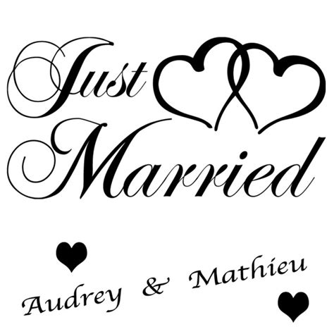 Stickers Just Married Avec Double Coeur France Stickers