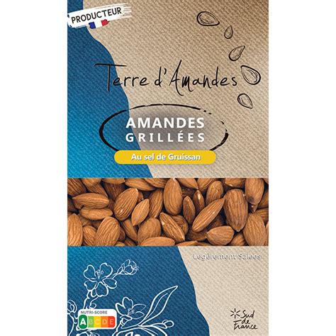 Amandes Grillées Salées Au Sel De Gruissan 125g Terre Damandes