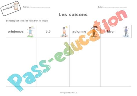 Exercice Se Situer Dans Le Temps CE1 Cycle 2 Pass Education