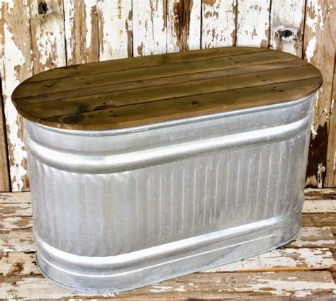 DIY Water Trough Storage Table - Farmhouse, Rustic Decor | Water table diy, Water trough, Diy water