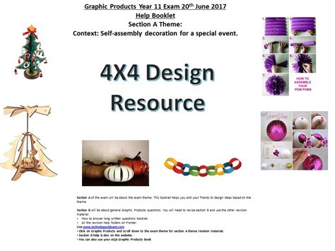 Aqa Graphic Products Section A Theme 4x4 Design Self Assembly Decoration For A Special Event