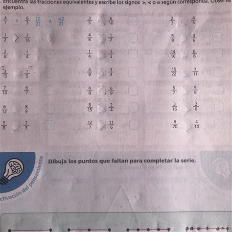 Encuentra Las Fracciones Equivalentes Y Escribe Los Sig