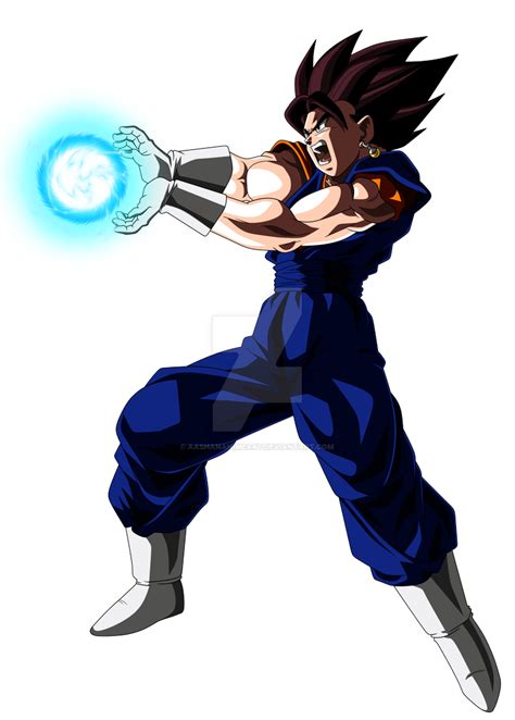 Vegito Kamehameha Pose Shooting Colored With Ball By Aashananimeart On