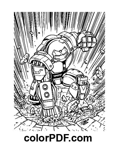 Poderoso Hulkbuster Iron Man Dibujos Para Colorear Y Libros En PDF