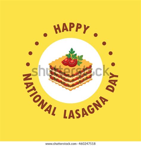 National Lasagna Day Vector Illustration Flat Stock Vector Royalty