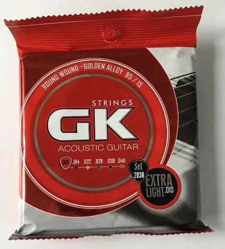 Gk Set 2030 Cuerdas Para Guitarra Acustica 010 046