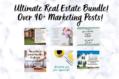 Real Estate Social Media Posts Bundle For Marketing Realtor Etsy