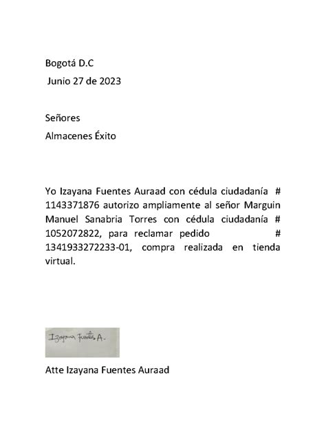 Carta Exito docx 2 docx 3 literatura Bogotá D Junio 27 de 202 3