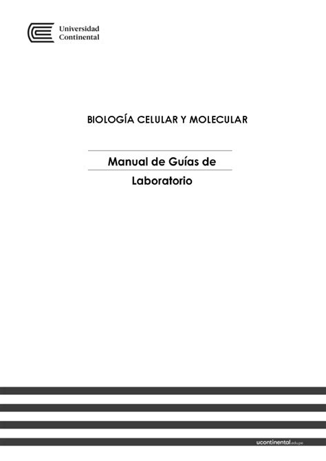 Guia De Practica De Biologia Molecular Y Celular BiologÍa Celular Y Molecular Visión Ser Una