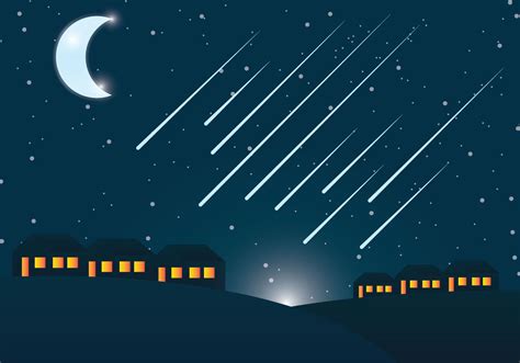 Meteor Shower Vector 97371 Vector Art At Vecteezy