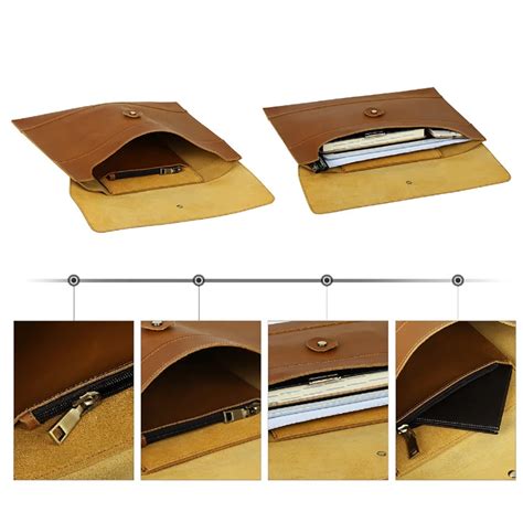 Pu Leather A4 File Folder Pocket Document Wallet Paper Files Bag ...