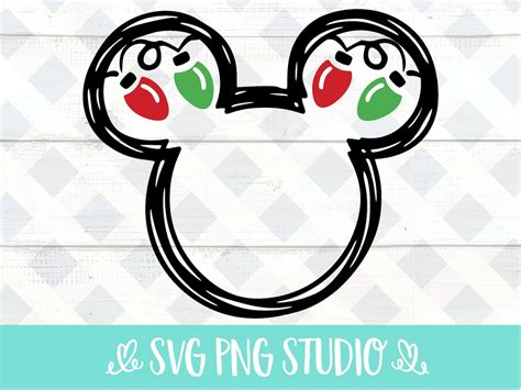 Mickey Ears Christmas Svg Png Christmas Castle Svg Christmas Etsy