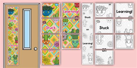 Stuck On Learning Vertical Door Banner Professor Feito